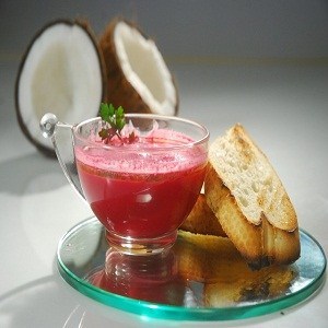 Beetroot Ginger and Coconut Soup