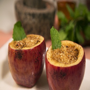 Baked Apples with Masala Oats Filling