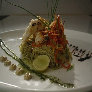 Capellini Pesto and Chargrilled Lobster