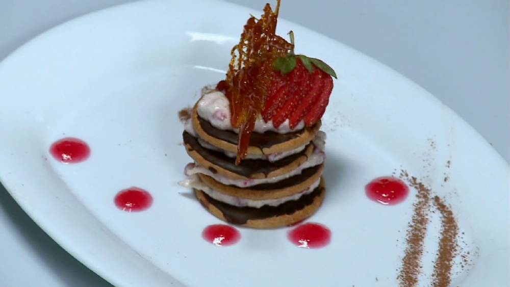 Layered Chocolate & Strawberry Tower