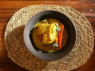 Poached Chicken Breast with Pumpkin Mash