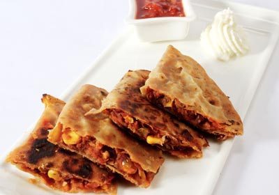 Refried Beans in Roti