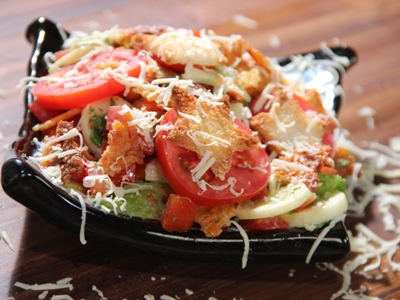 Tomato Salad with Cheese Crisps